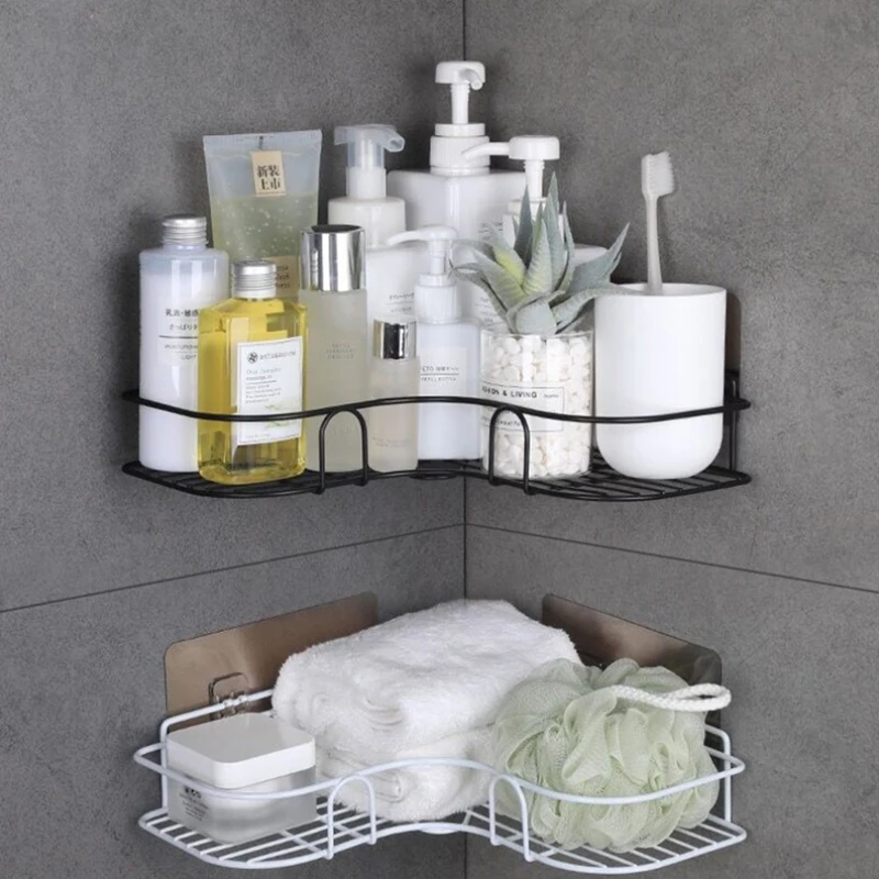 Bathroom Shelf Shower Organizer Triangle Cosmetic Storage Rack Kitchen Toilet