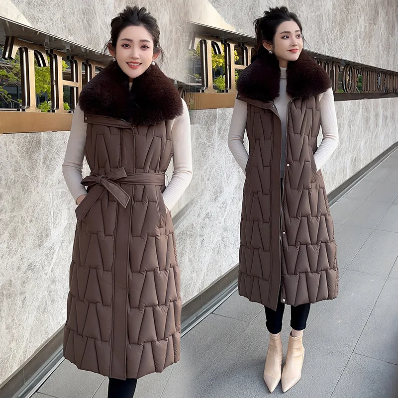 YJKDYK الشتاء المرأة معطف مبطّن ربطة القوس فيونكة سستة يطير فو الفراء سترة سترة للإناث سميكة يندبروف الحرارية معطف سيدة