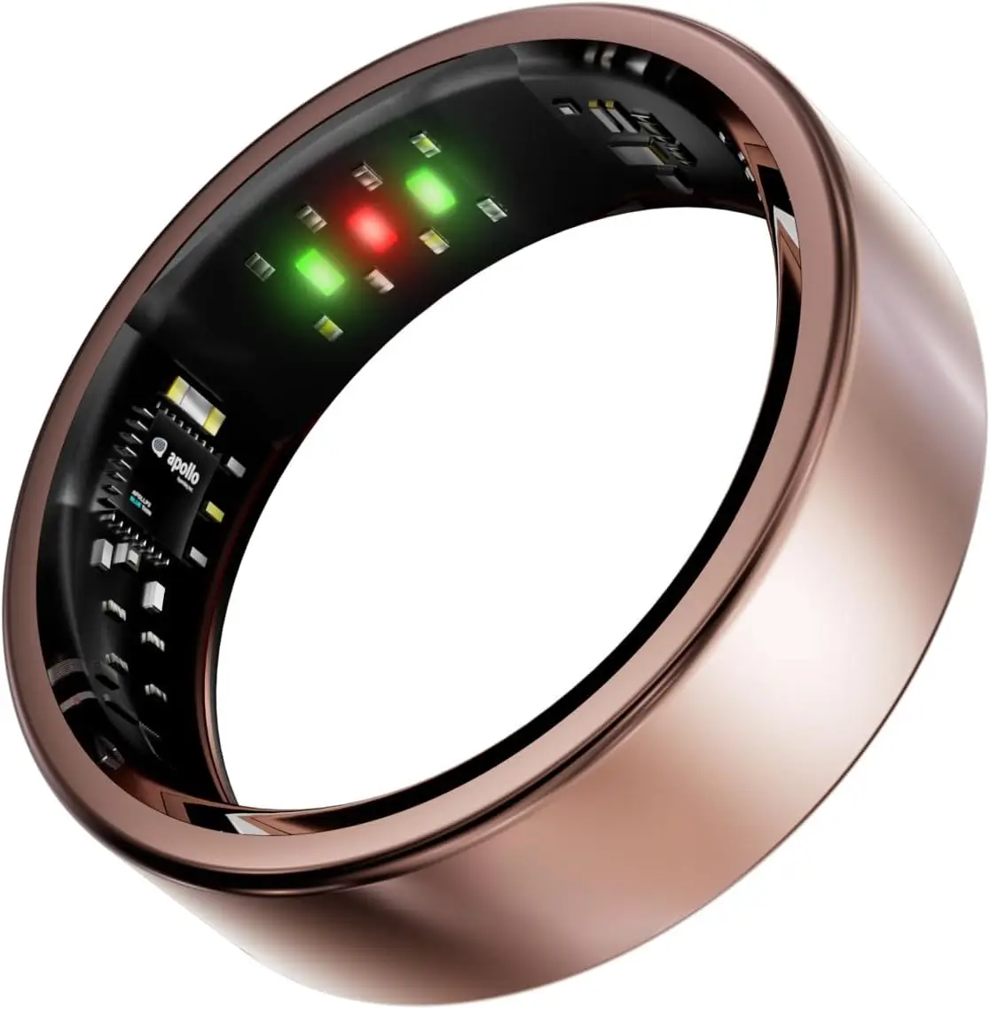 

Smart Ring Sleep & Activity Tracker Heart Rate HRV Stress IP68 Waterproof 7-Day Battery Life iOS Android (Rose Gold, 9)