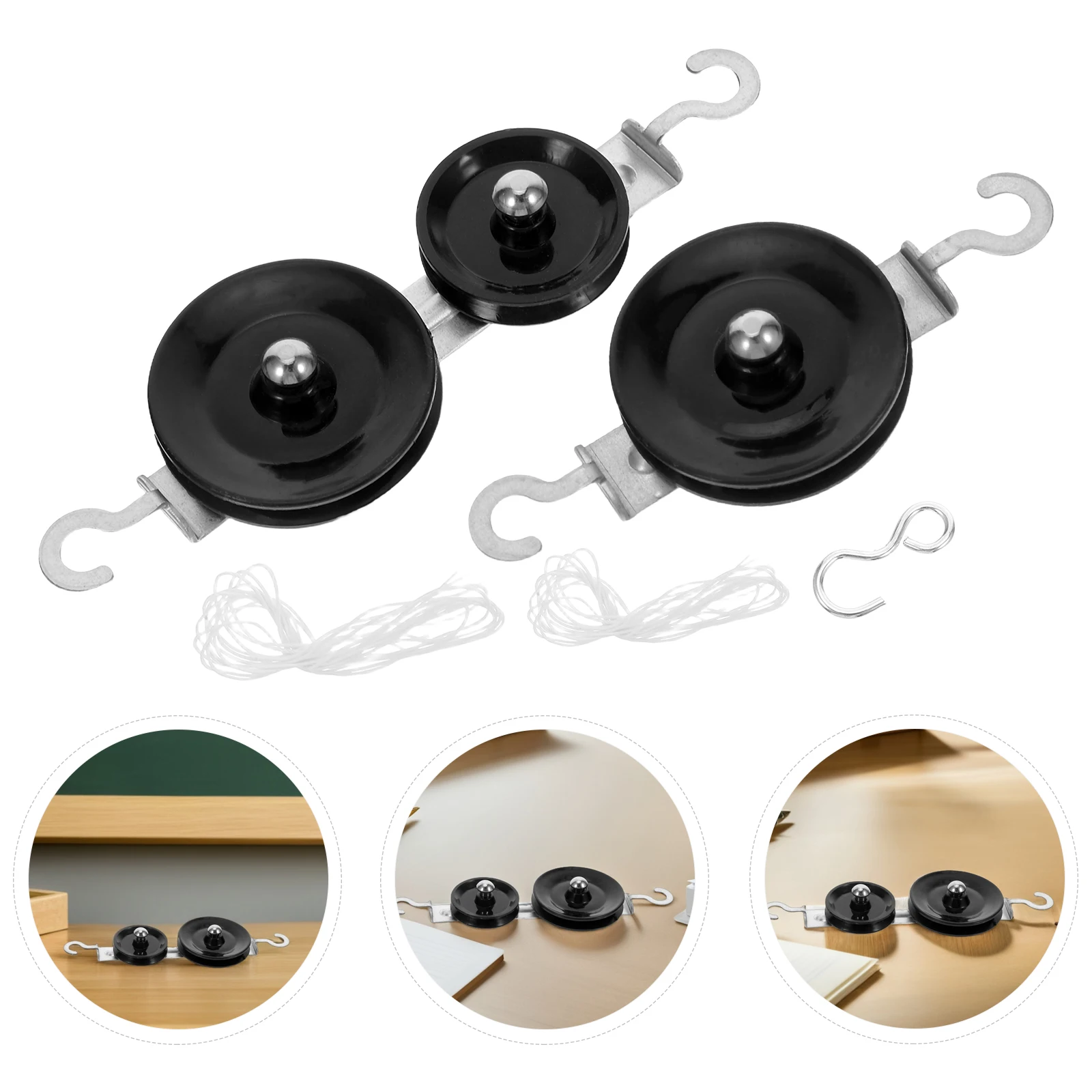 

1Set Single and Double Pulley Block Set Physics Experiment Kit Classroom Teaching Tool Enhance Physics Learning