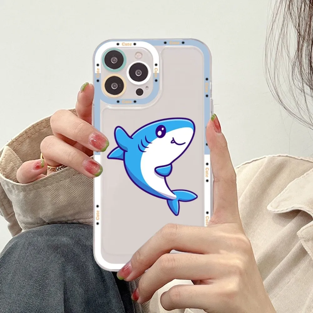 kawaii shark Phone Case For Redmi 7 8 9 A For Redmi Note 5 7 8 9 10 11 Pro Max 4G 5G Funfas