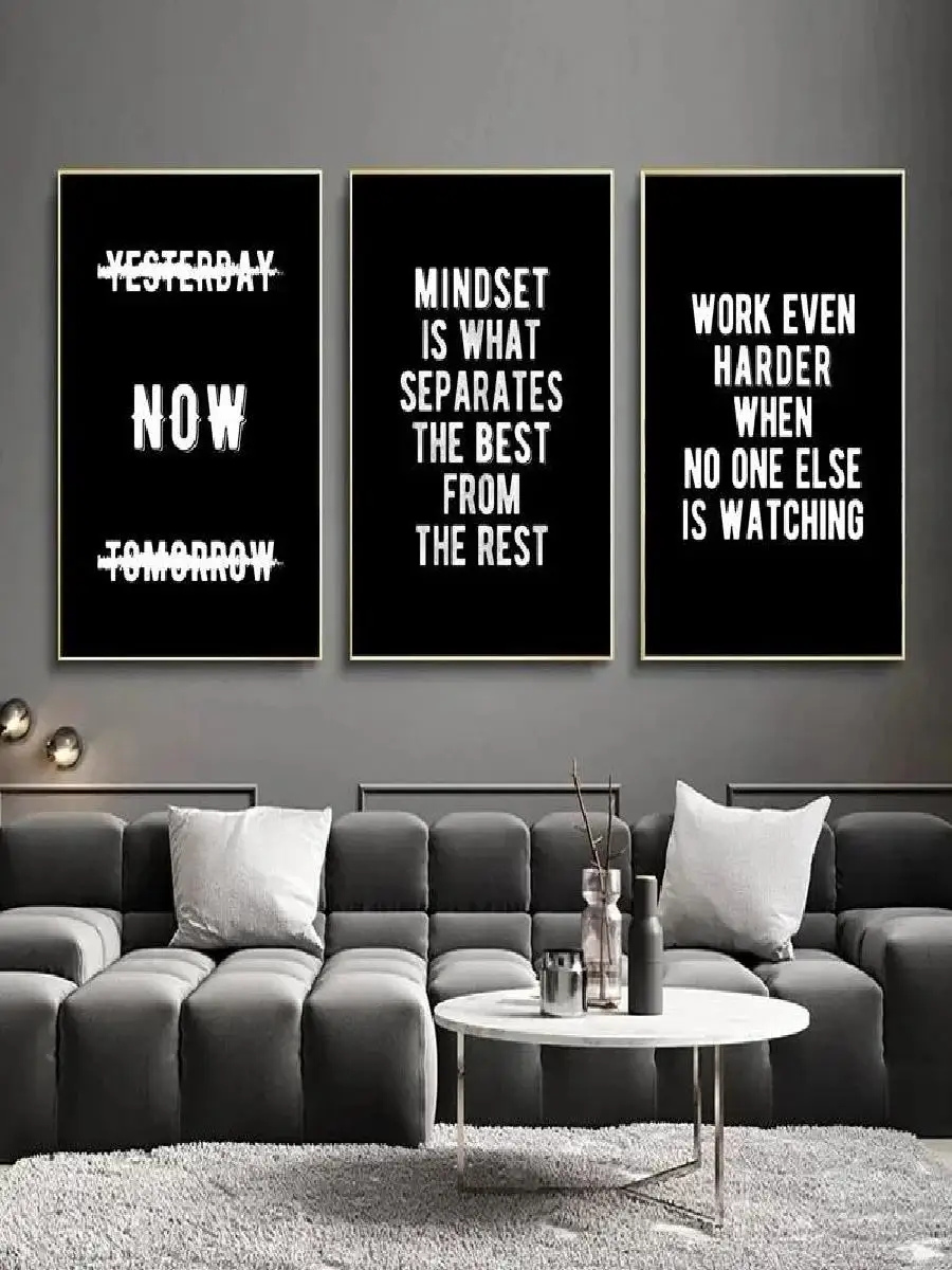 Black and White Inspirational Quote Canvas Painting  Motivational Poster Print Wall Art for Living Room Decor Modern Cuadros