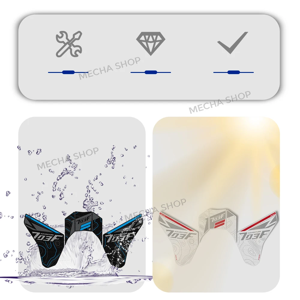 Защитная наклейка для мотоцикла Zontes 703F 2025, противоскользящая накладка на бак, боковая тяговая наклейка на бак