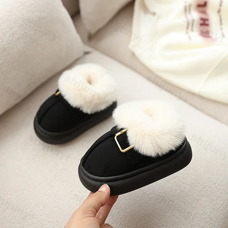 الصبي الفتاة أحذية الثلوج فو الفراء الشتاء الأحذية للأطفال سميكة الدافئة المضادة للانزلاق الاتجاه موضة طفل أفخم الأحذية أحذية قطنية