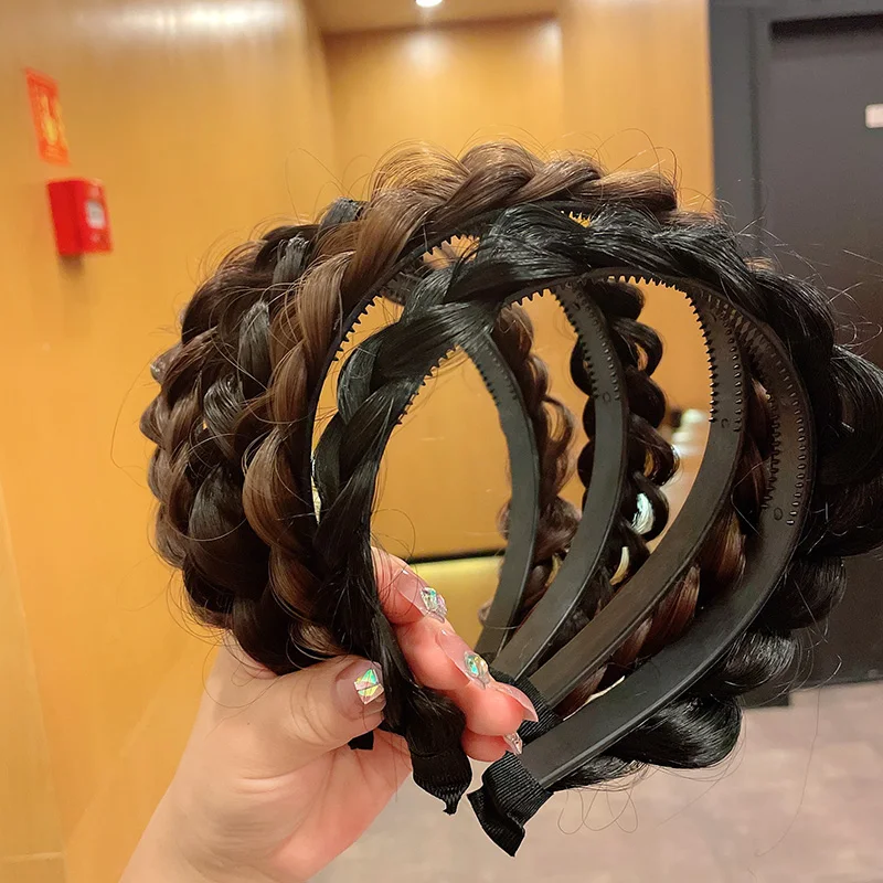 

Simulated twist braid wig headband female handmade fishbone braided hairpin internet celebrity new headband hair accessories