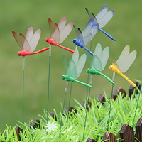 24pcs Dragonfly 4 colors Simulated Dragonfly Clips Garden Stakes Dragonflies 3D Decorative Clip Home Decoration Accessories