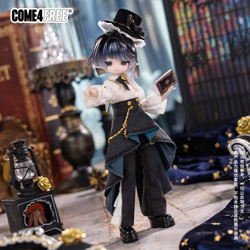 COME4FREE Bjd Clothes Ob11 Doll Outfit 1/8 Scale Fairy Tale Series Vintage Elegant Dress Pants Set For Adult Doll Collectors