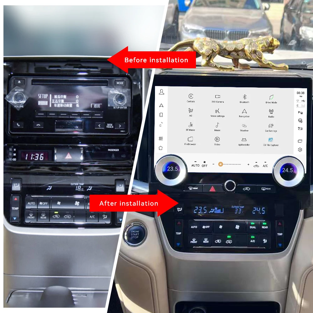 Android 11 Screen Car Radio For Toyota Land Cruiser 2016-2021 Carplay GPS Multimedia Player Stereo Head Unit With Knob