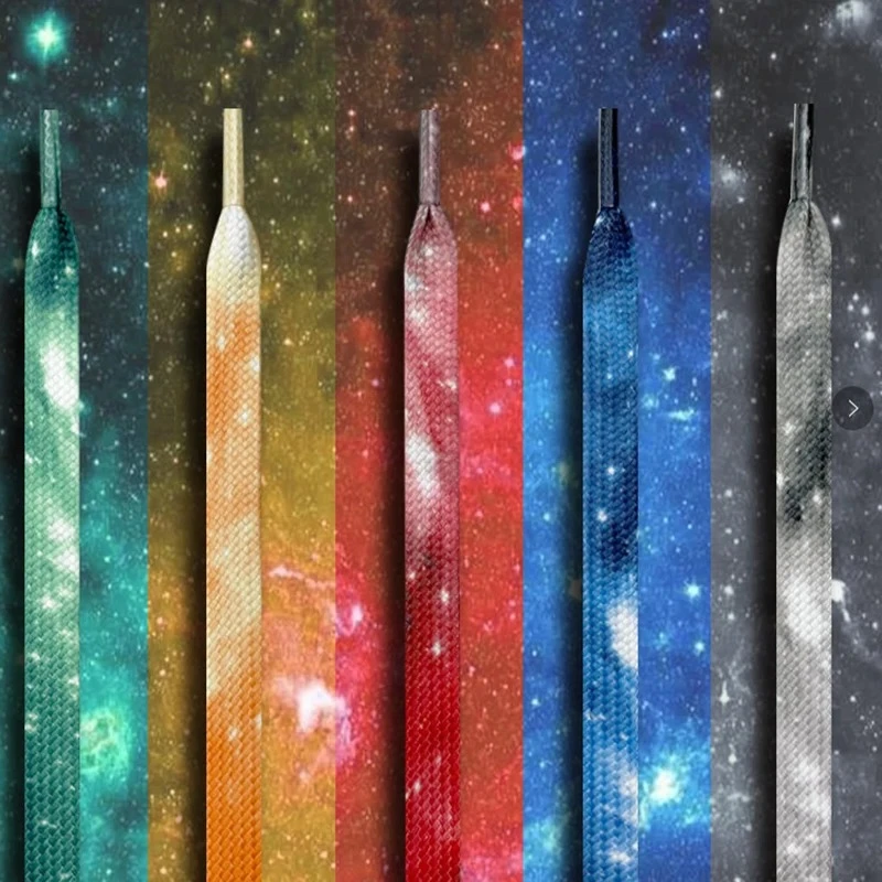 Star Shoelaces for Sneakers AF1/AJ1 Flat Shoelace Starry Sky Universe Galaxy Sports Tennis Shoe Laces Men Women Shoestrings
