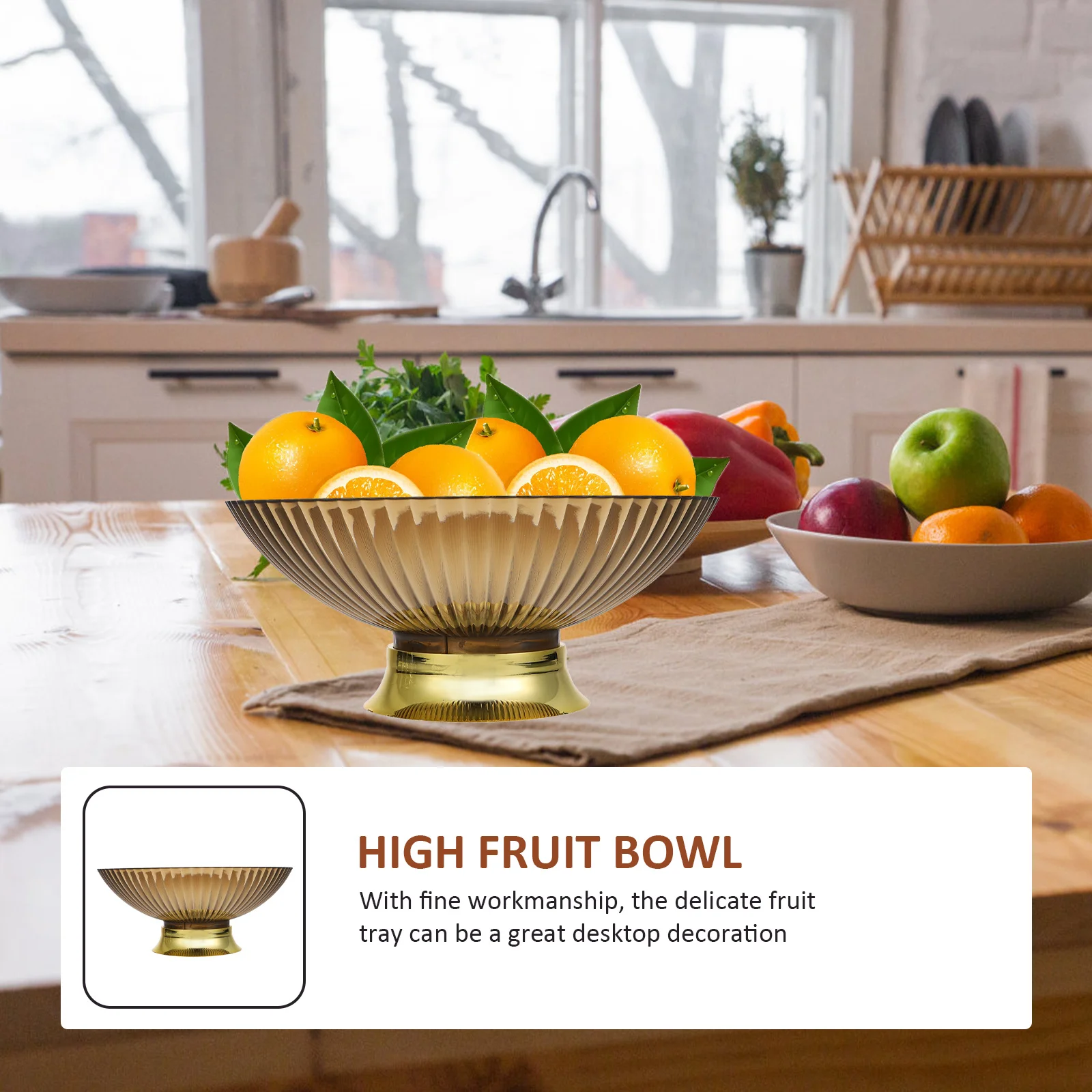 

High Base Fruit Tray Decorative Snack Serving Basket Party Fruit Holder Centerpiece Bowl for Kitchen Counter Wedding