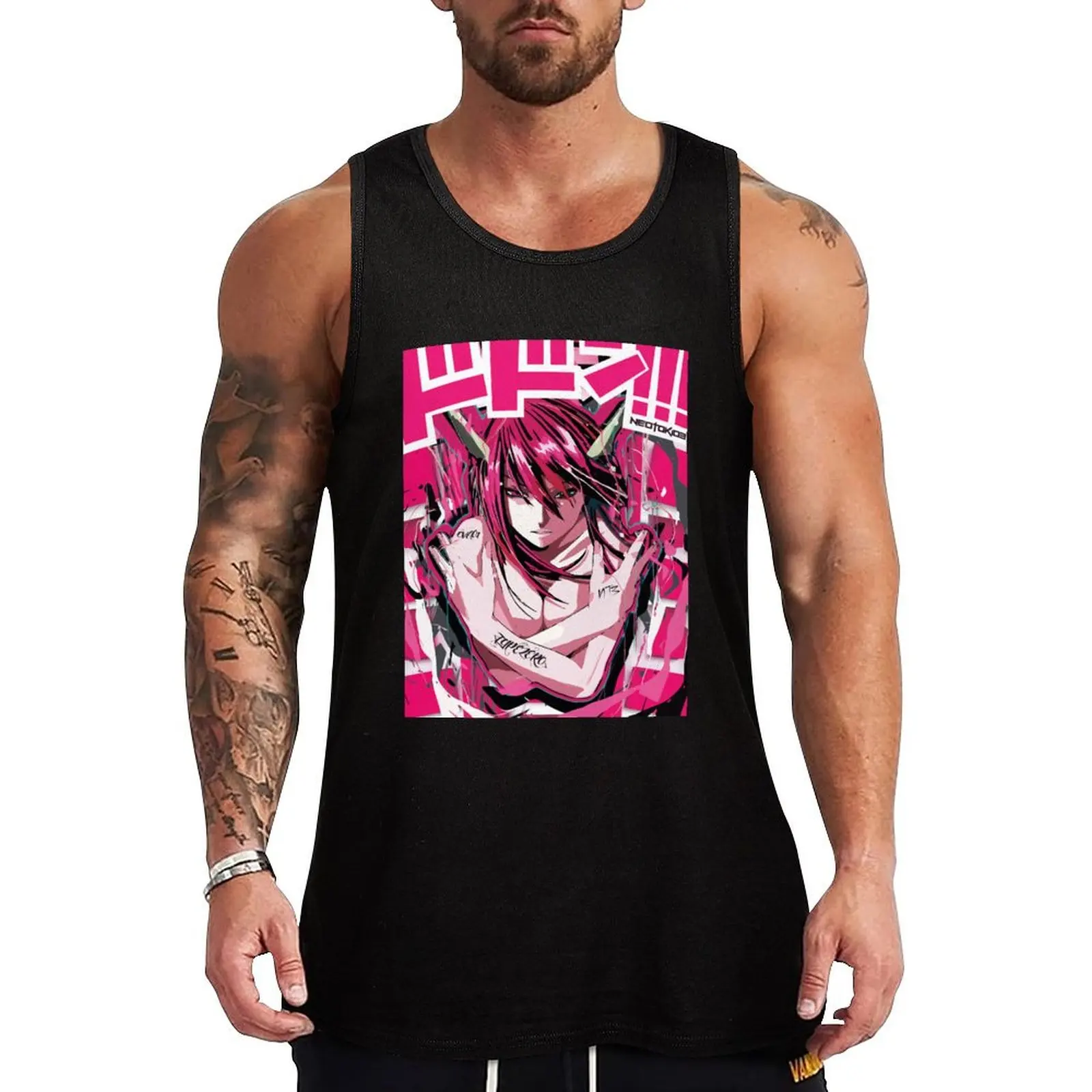 Lucy – Elfen Lied - Queen Diclonius Design ドドーン Editon Tank Top bodybuilding men Men's gym t-shirt