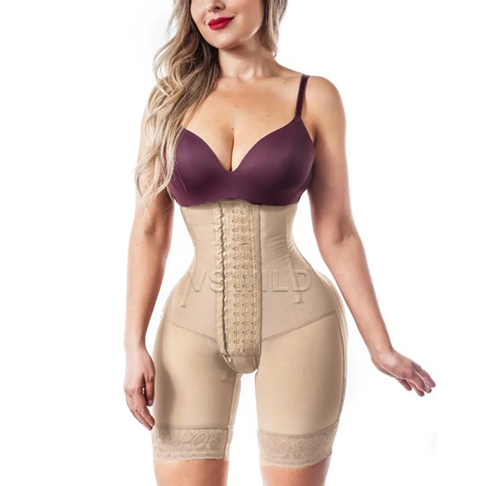 Woman Open Bust Tummy Control Shapewear Postpartum Body Shaper Post Liposuction Bodysuit Hook Eye High Waist Fajas