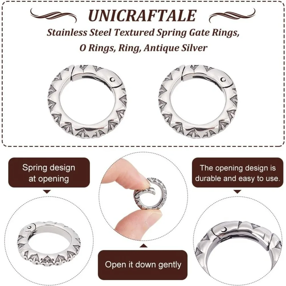 Stainless Steel Spring Ring Clasps for Jewelry Making, 1pc