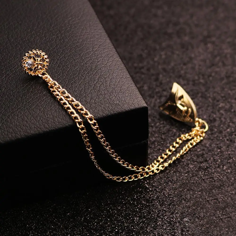 Charm Suit Accessories Fashion Lapel Pins Women Men Mask Tassel Chain Brooch Brooch Tassel Brooches