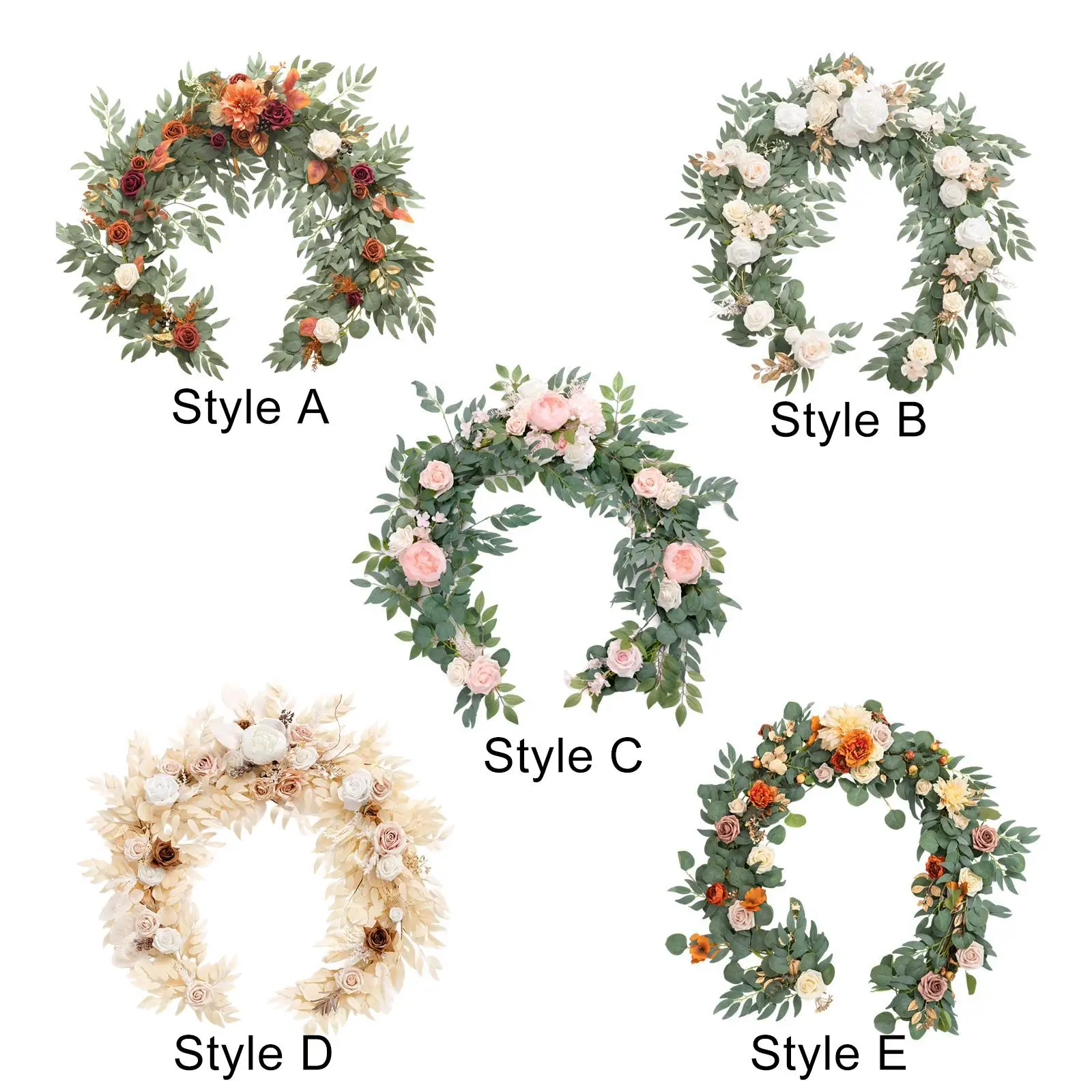 

Artificial Flower Garland 1.8 M Long Artificial Fake Flowers Greenery Garland for Wedding Backdrop Dinner Bridal Shower Wall