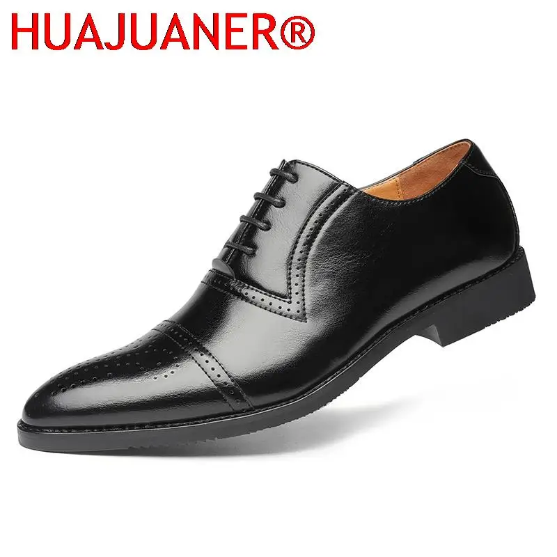 Brand Men Loafers Shoes Mens Slip on Shoes Mix Color Casual Patent Leather Oxford Lace-up Dress Office Business Wedding Footwear