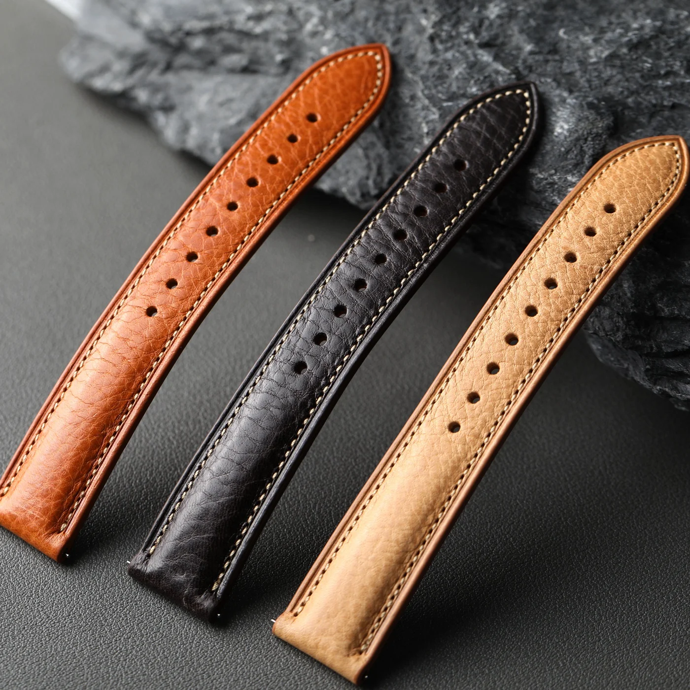 Handgefertigtes italienisches MBOX-Armband aus hochwertigem Rindsleder, 18 19 20 22MM Schnellverschluss-Uhrenarmband, kompatibel mit Smartwatch-Armbändern. – Detail 3