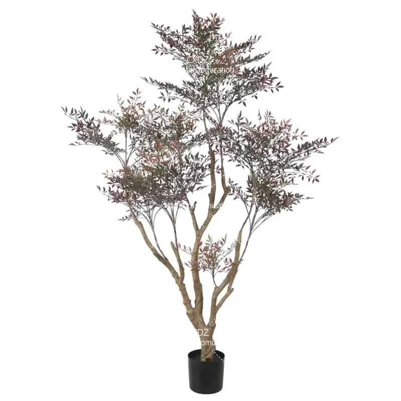 Artificial South Mangosteen Potted Plant Fake Tree for Office Home Decor Live Stream Photography Props Landscaping Greenery
