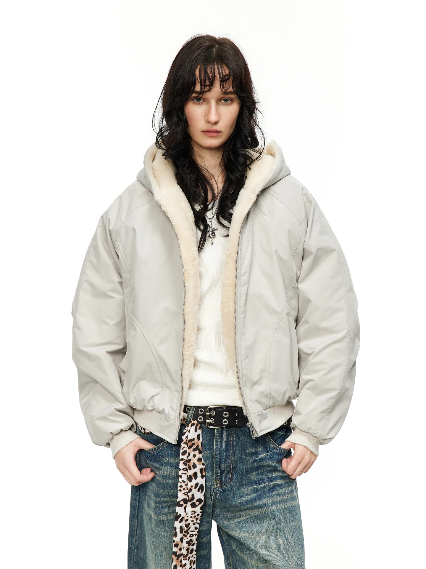 الرجال Thiened مقنعين القطن Jaet الأرنب الفراء محاكاة الجبل النسر معطف الشتاء عارضة الترفيه العلامة التجارية زوجين الملابس #3