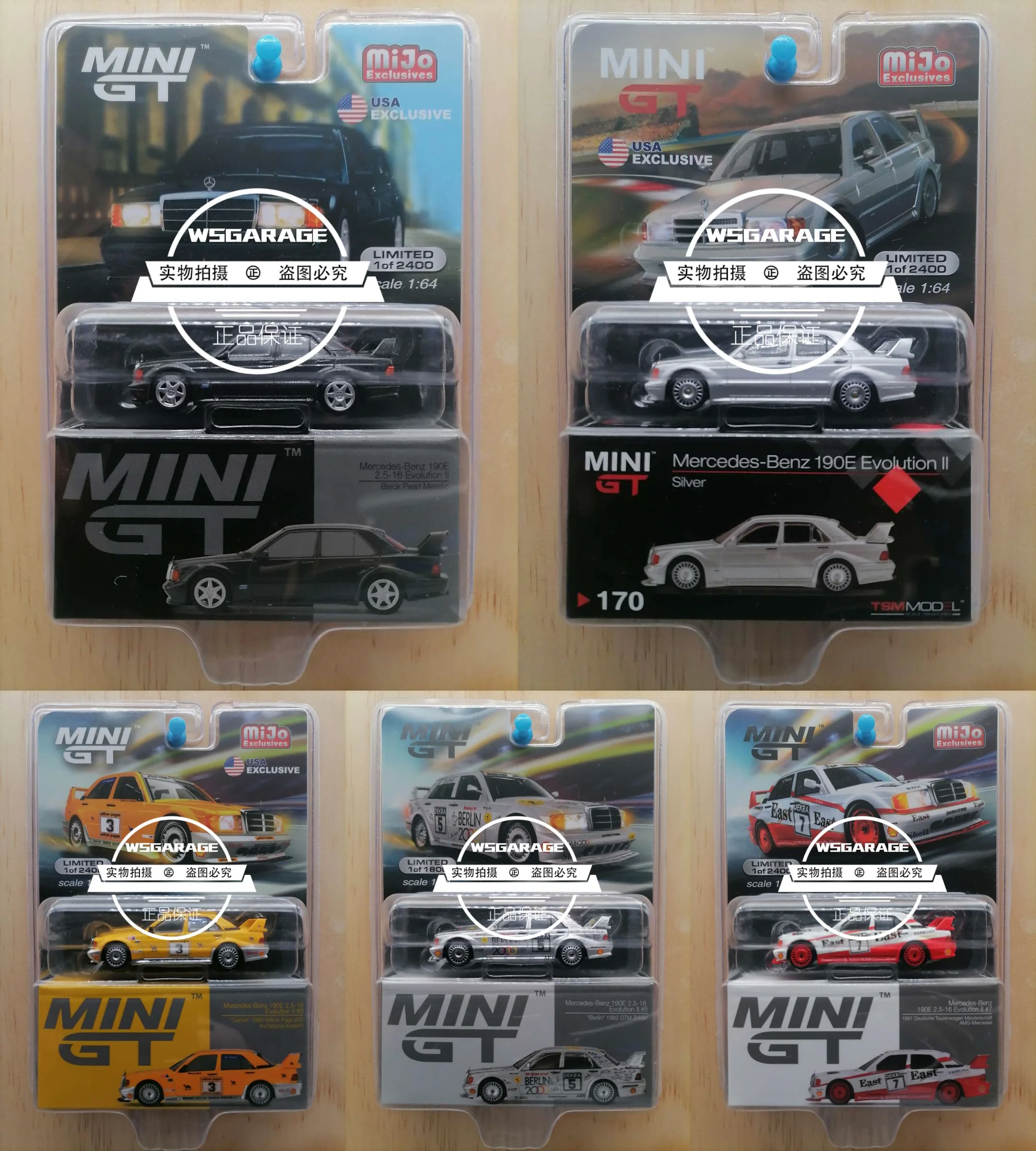 Mini GT 1:64 190E 2.5 16 Evo II limited Collection of die-cast alloy car model ornaments