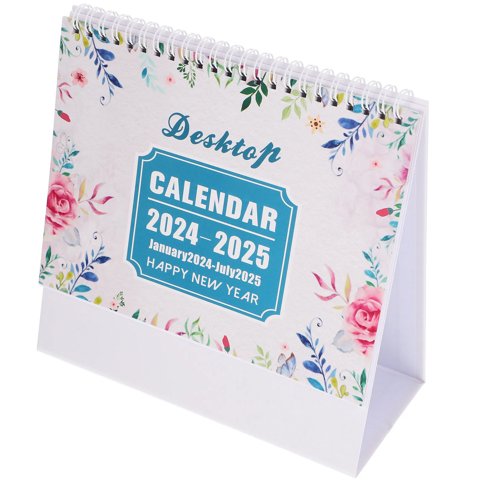 Standing Desk Calendar 2024-2025 19-Month Flip Block Calendar Modern Minimalist Design Sturdy Double-Wire Binding Smooth Writing