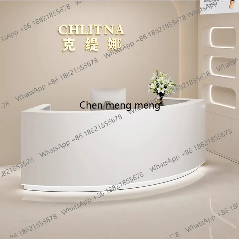 

Дизайнерская стойка ресепшн U-образной формы с аркой для бутика, салона красоты, офиса. Мебель для ресепшн.