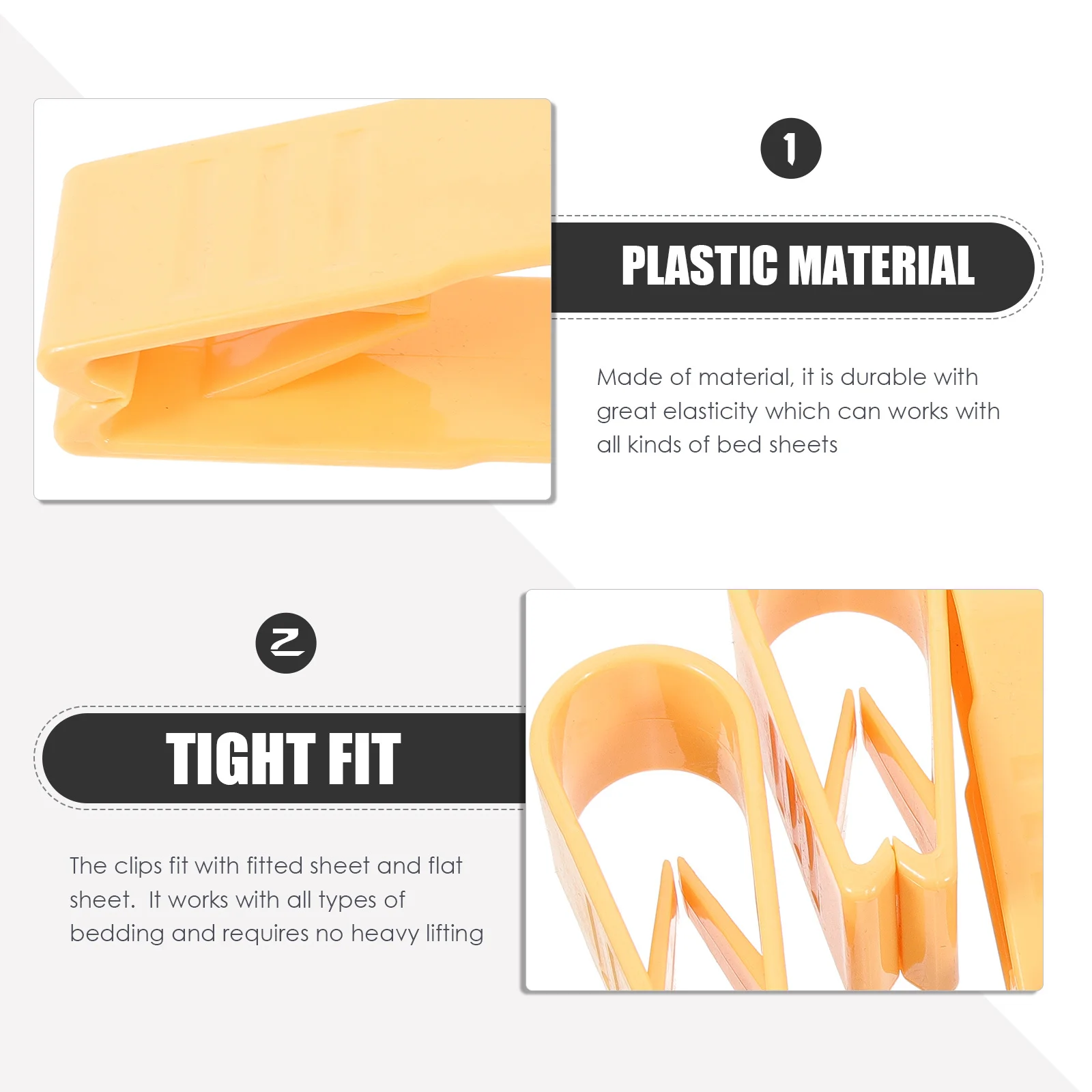 10Pcs Quilt Cover Fixed Clips Anti-Slip Bed Sheet Holder Strong Elasticity Suitable for All Bedding Types Yellow