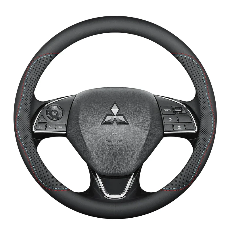 غطاء عجلة قيادة السيارة من الجلد لميتسوبيشي ديليكا Mini eK X EV Space Eclipse Cross Grand Lancer Xpander أوتلاندر PHEV 38 سنتيمتر #6