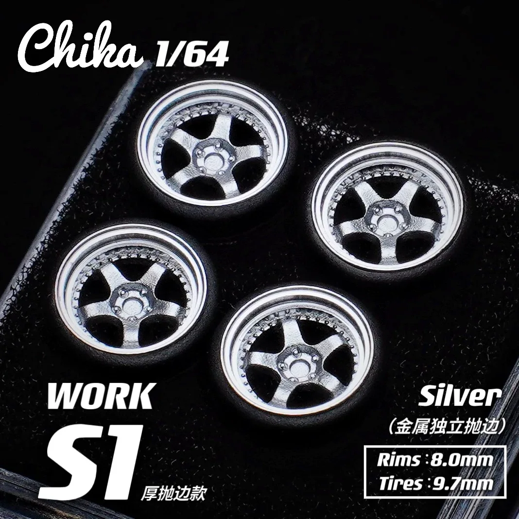 1/64 Car Model Wheel Resin Wheel 64 Scale Chika Work S1 Polished Edge Version 9.7mm Second Generation Modified Wheel Hub