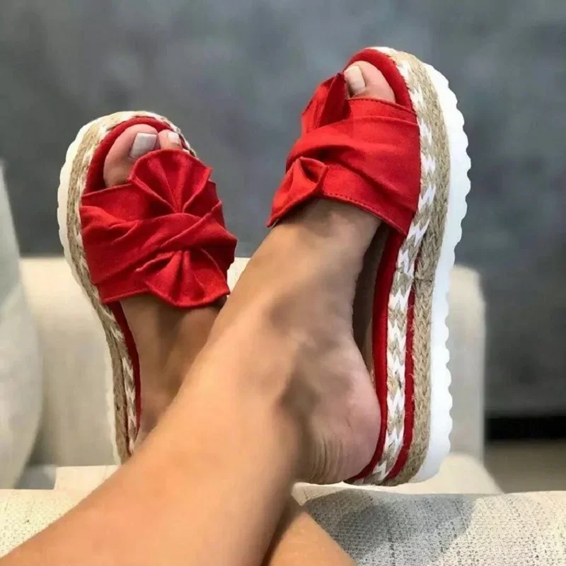 Ladies Shoes 2024 High Quality Summer Women\'s Slippers Solid Color Outdoor Platform Water Proof Concise Casual Sandals Woman