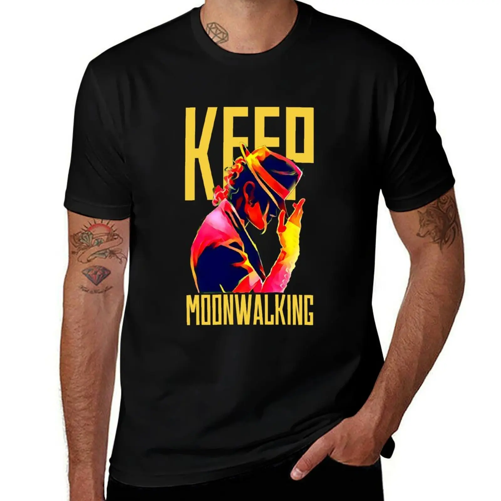 Keep Moonwalking T-Shirt Casual Minimalist Short Sleeve Top T-Shirt