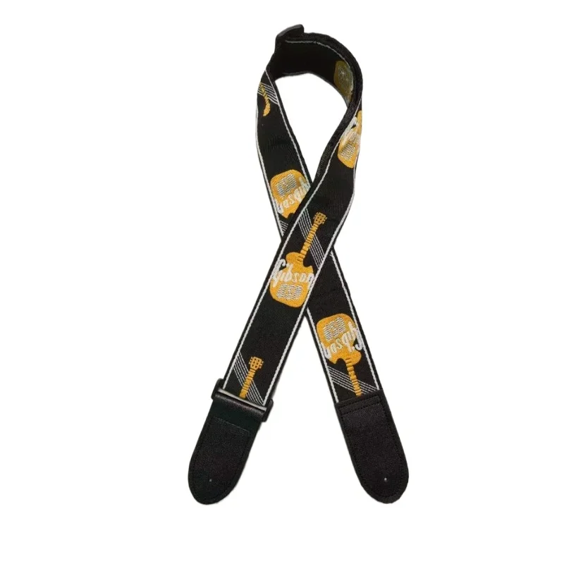 3Colors Adjustable Guitar Accessories Guitar Strap Leather Ends for Electric Acoustic Folk Guitar Strap Fashion Embroidery Strap