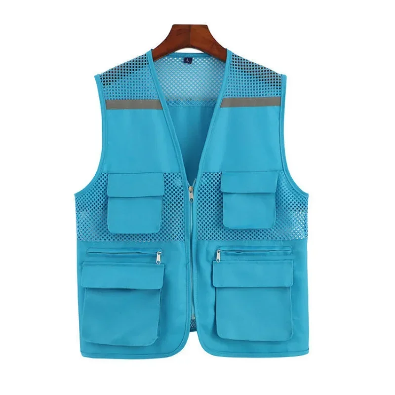 

Прочный светоотражающий жилет с множеством карманов, рабочая спецодежда, рекламная рубашка для курьеров