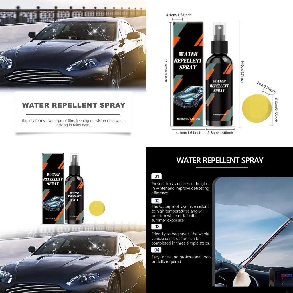 

Автомобильный стеклянный антирайн -распылитель для распылителей, покрытый водонепроницаемым агентом 100 мл чистки H9EE