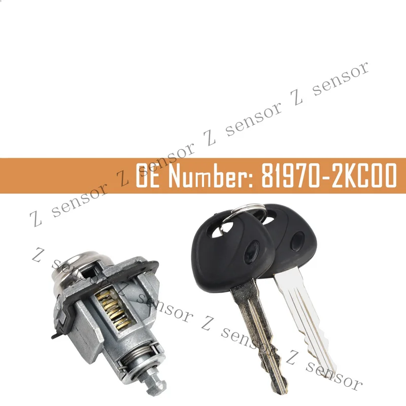 Z+ Front Left Door Lock Cylinder 2 Keys 81970-2KC00 For Kia Soul 2012 2013