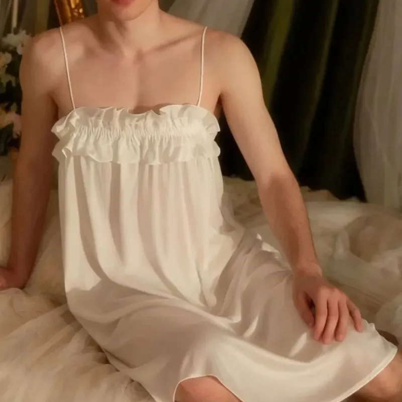 chemise-de-nuit-sans-manches-a-volants-en-tissu-soyeux-pour-homme-pyjama-de-travestissement-fete-costumee-cadeaux-intimes-pour-petit-ami