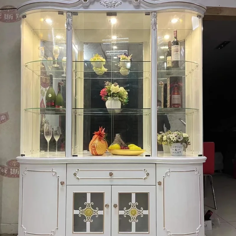 

BB European glass wine cabinet living room wall decorative cabinet display storage cabinet