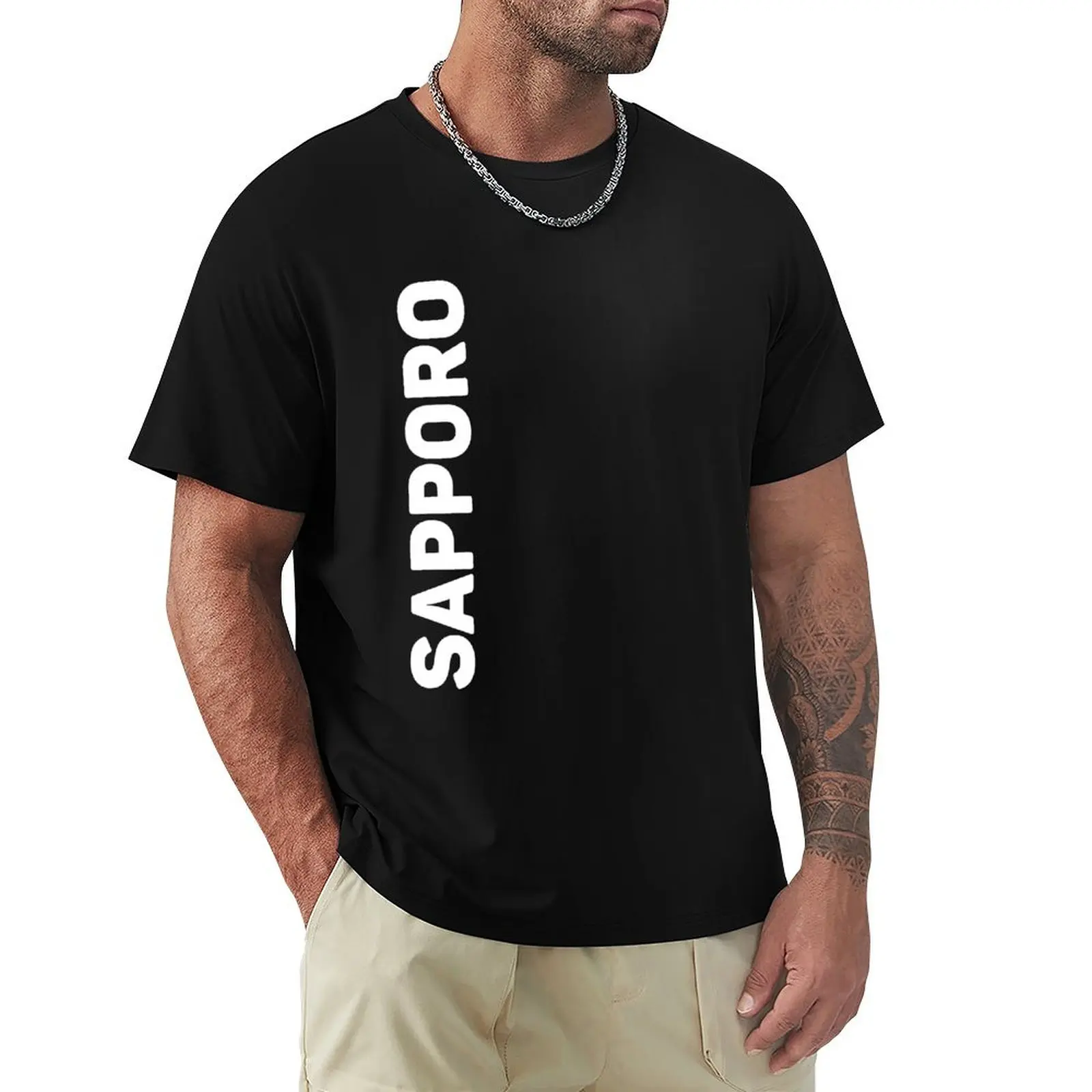 

Sapporo T-Shirt luxury designer anime clothes plain t shirts men