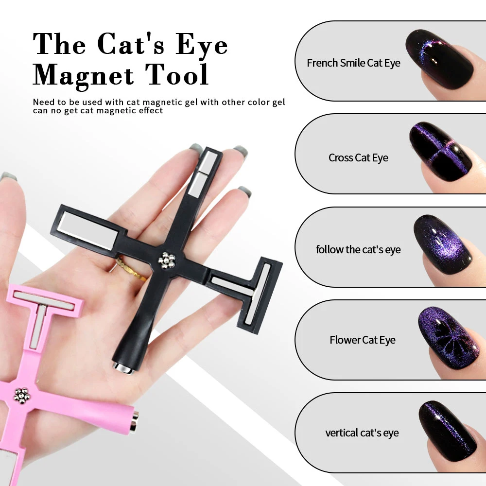 5-in-1 Multifunktions-Katzenauge-Nagelmagnet-Werkzeug für Gel-Nagellack, Linien- und Streifenzeichnung, Multifunktions-Magnet-Maniküre-Kunstwerkzeuge