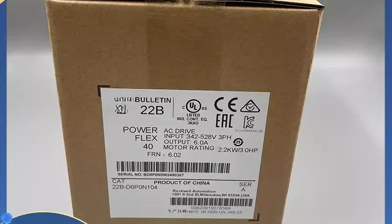 

22B-D6P0N104 40 AC Inverter, 480V AC, 2.2 kW, 3