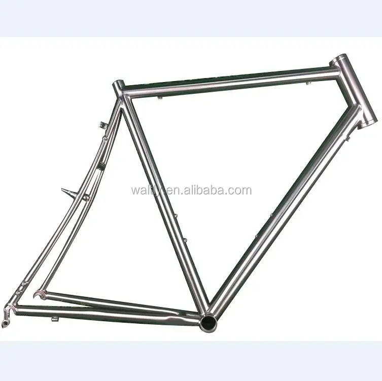 Titanium Alloy Bike Frame With V Brake And External Cable Routing