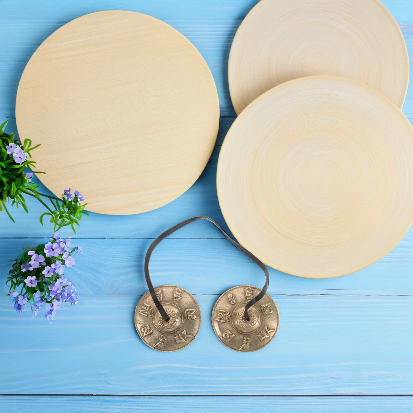 1 زوج النيبالية Tingsha أجراس النحاس الصنج لليوجا التأمل الرنين قرع أداة يده إصبع جرس مجموعة