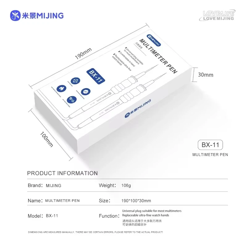 Mijing BX-11 Universal-Multimeterstift Hochpräziser, ultra-scharfer digitaler Messgerätezeiger, Universal-Spannungserkennungswerkzeug, Strom- und Spannungserkennungsmultimeter, Universal-Stiftwerkzeug – Detail 2