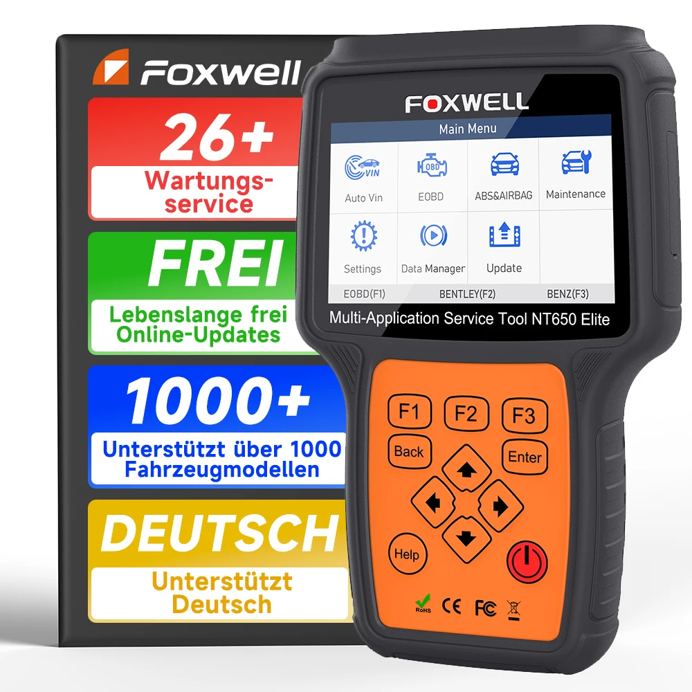 

Foxwell NT650 Elite OBD2 автомобильный сканер ABS/SRS/BRT/DPF/TPMS/EPB 26 + сброс профессиональный автоматический диагностический инструмент OBD2 сканирование