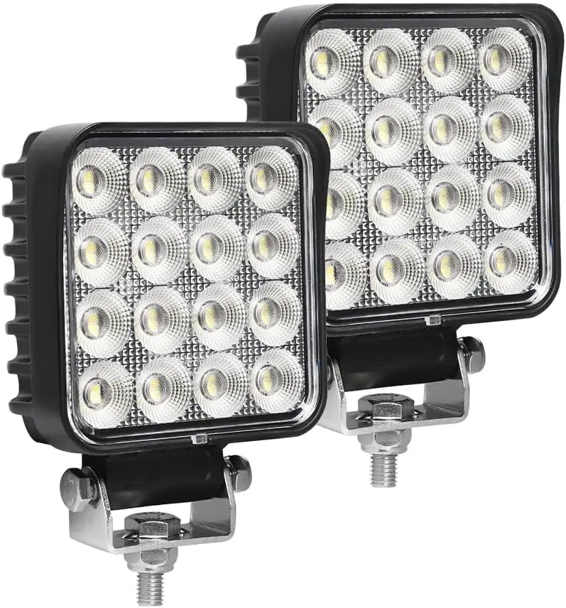

128W LED Work Lights, 12800 Lumens Flood Light for Trucks Tractors Excavators, 12/24V
