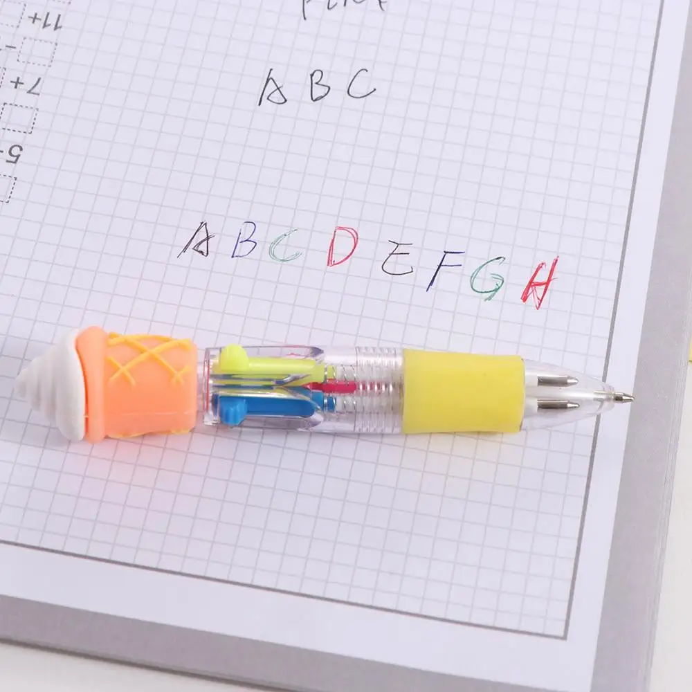 

Kawaii Hamburger Cartoon 4-Color Pen Fries Ice Cream Colorful Ink Gel Pen Multicolor Writing Pen Multicolored Pen Student