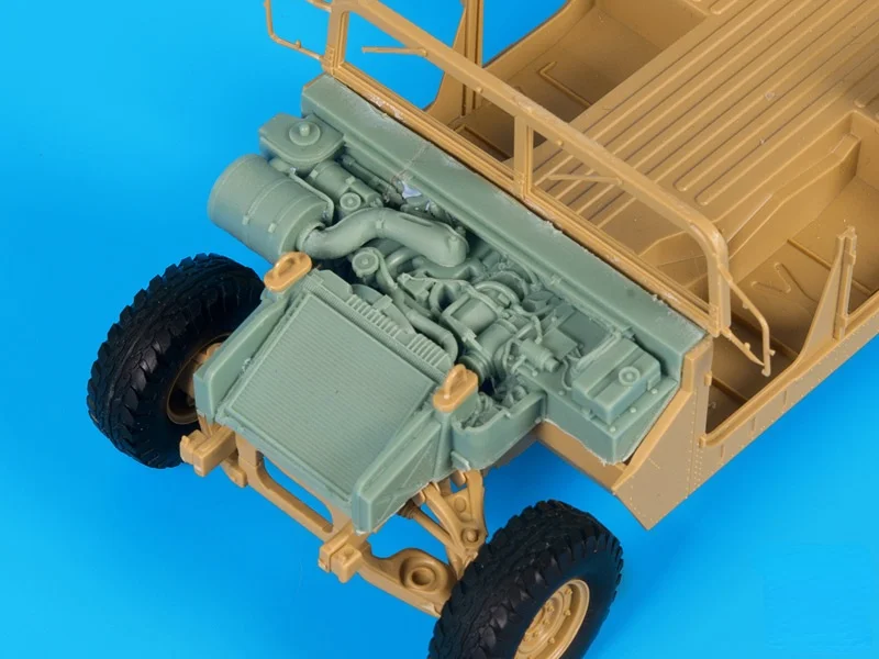 1/35 Scale Die-cast Resin Armored Car Parts Model Assembly Kit M1025 Resin Engine Modification Parts Unpainted (no Car)