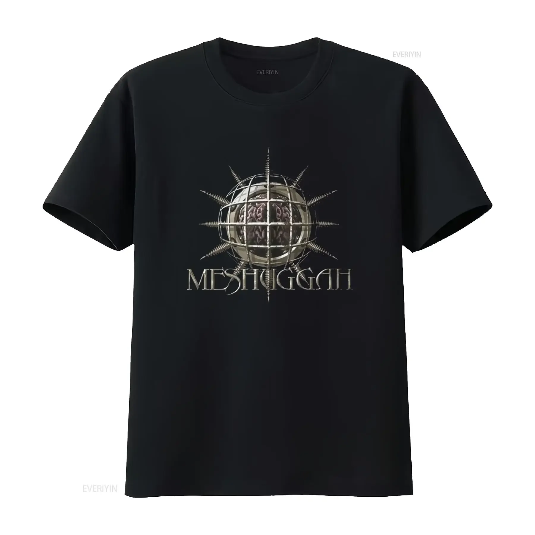 Meshuggah Band Logo Print T Shirt for Men Rock Music Fans Streetwear vintage Washed fashion Comfortable Stretched streetwear