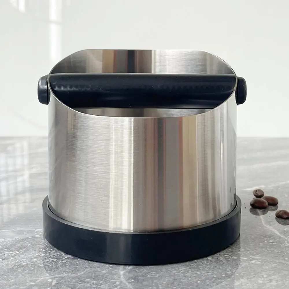 Professional Stainless Steel Espresso Knock Box Coffee Waste Bin Large Capacity Grounds Collector Barista Espresso Tool