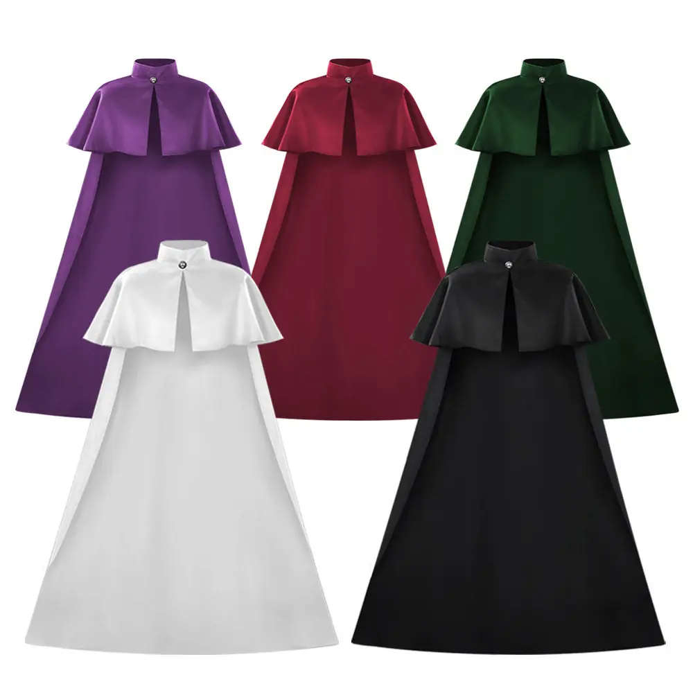 Medieval Cape Cloak Wizard Robe Stage Performance Punk Cosplay Costume Halloween